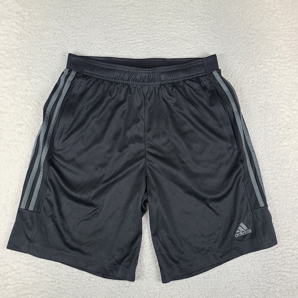Adidas Shorts Mens Medium Black Running Basketball Training Zipper Pocket